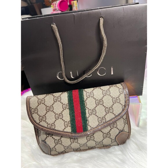 Gucci Supreme Canvas red Sheri pouch - Picture 1 of 10